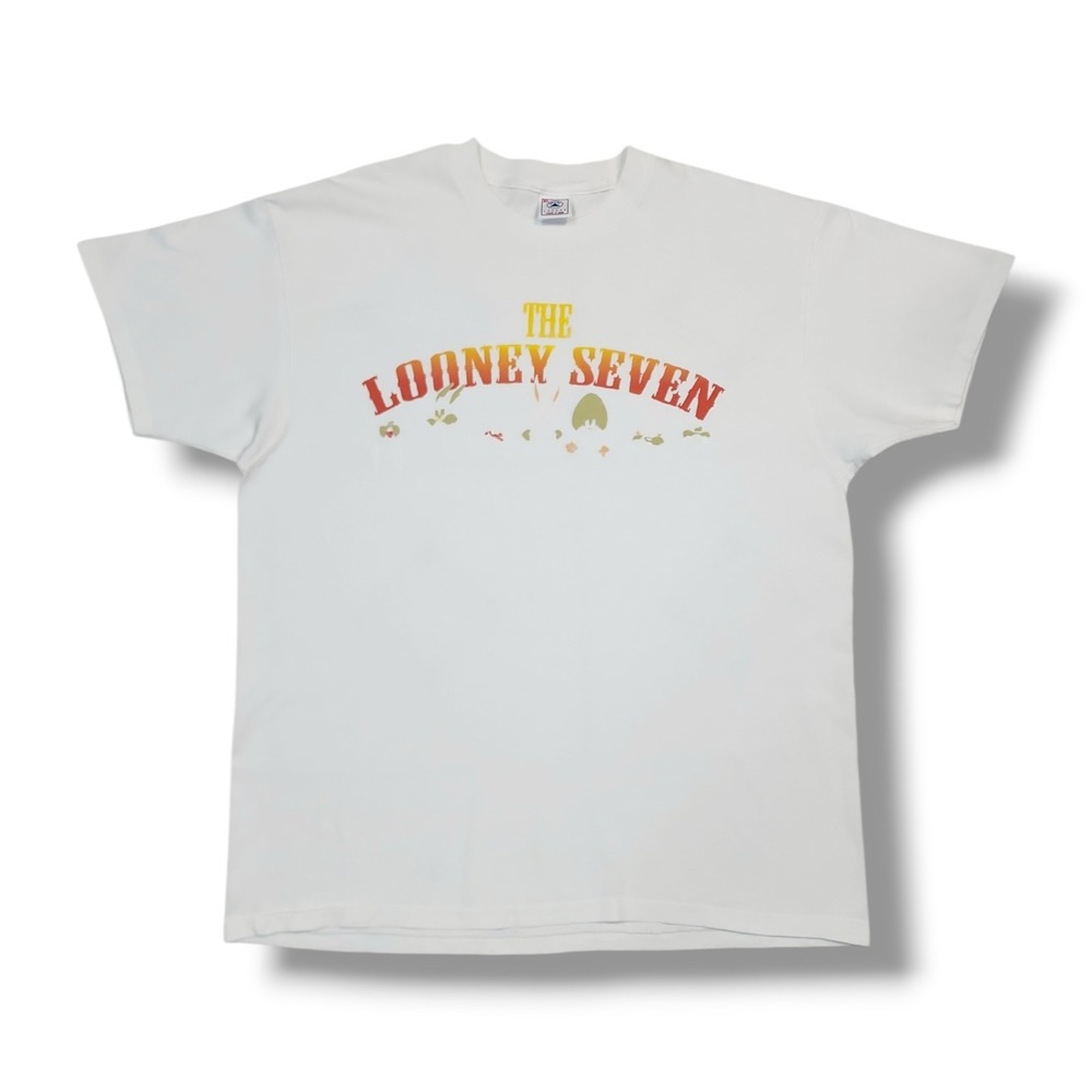 Vintage Looney Tunes‎ "The Looney Seven" White Delta T-Shirt Men's XL
